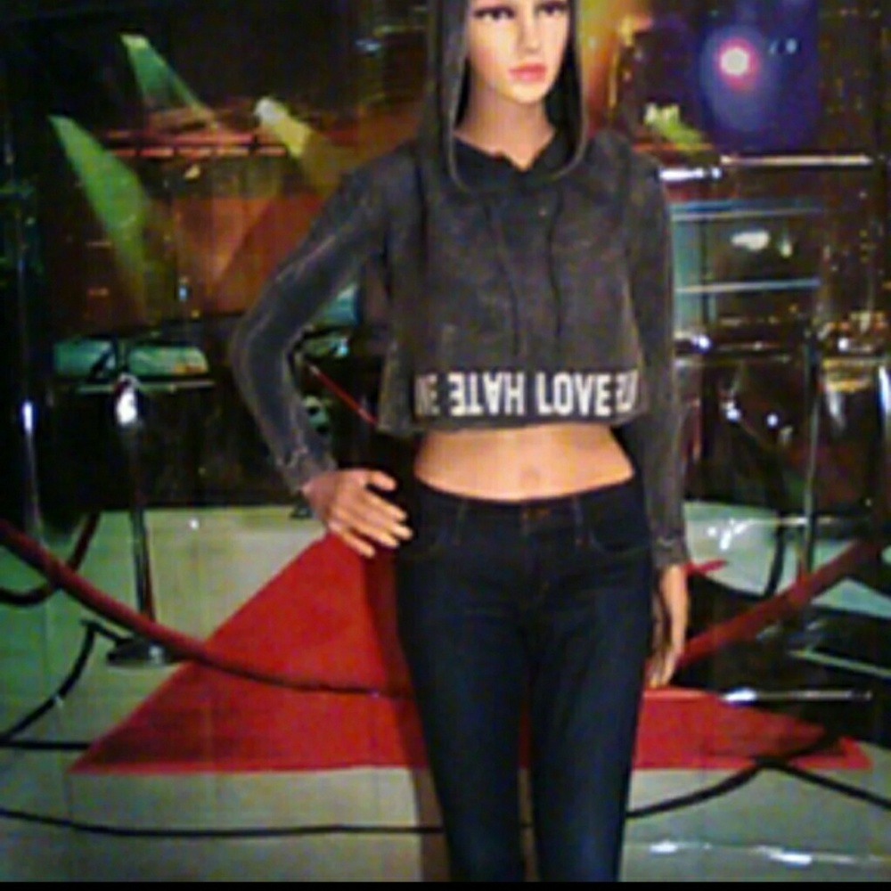 Long sleeve Crop Top Hoodie